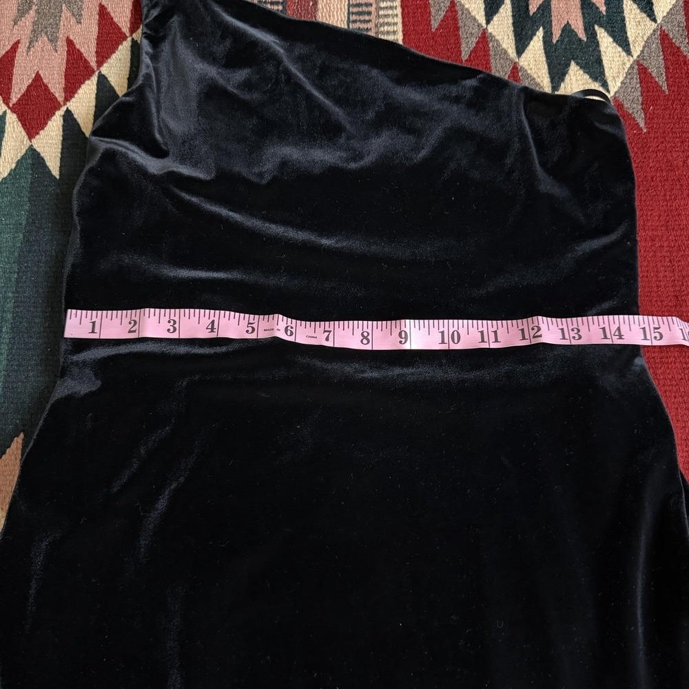 Vtg 1995 Laundry Shelli Segal One Shoulder Velvet Gown Sz 10 Open Back Formal - Picture 9 of 12